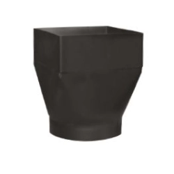 Redukcja Ø 180 komina kwadrat stalowa - czarna 2 mm